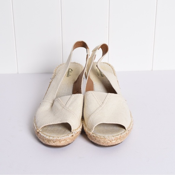 Clark’s Women’s espadrille wedges, cream, size 7 - Picture 3 of 10